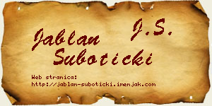 Jablan Subotički vizit kartica